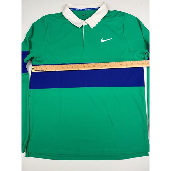 Size L - $120 Nike Court Advantage Slam Dri-Fit ADV Long Sleeve Polo Sinner - Picture 2 of 5